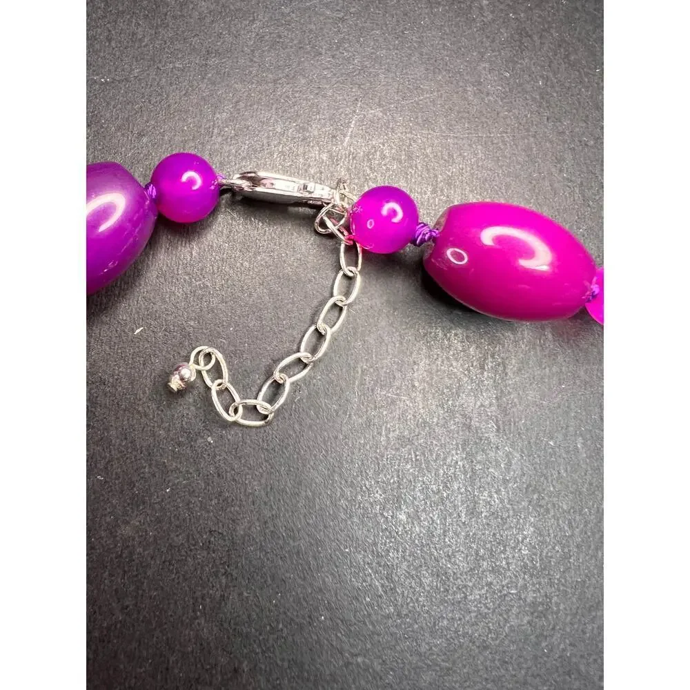 NEW purple agate 18 inch necklace with sterling silver clasp